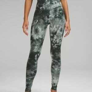 Lululemon Align Green Tie Dye High Rise Leggings, 6